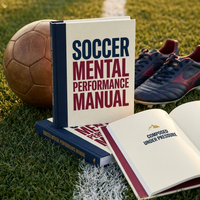 Soccer Mental Performance Manual book on a grass pitch