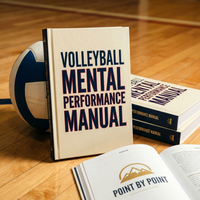 Volleyball Mental Performance Manual book on an indoor court