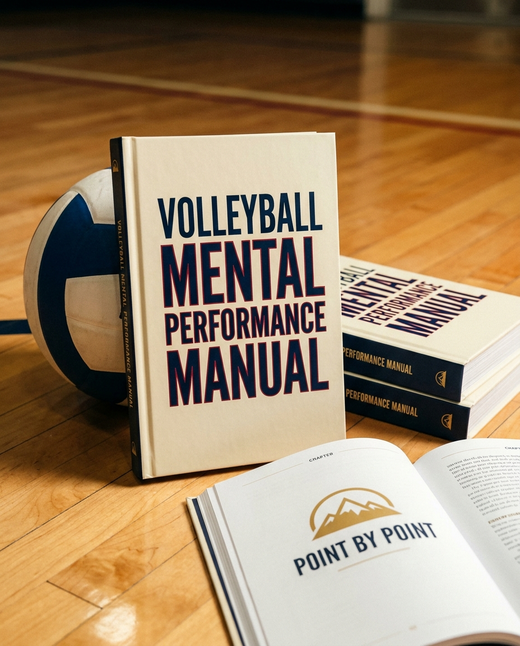 Volleyball Mental Performance Manual book on an indoor court