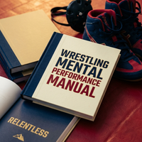 Wrestling Mental Performance Manual book on a wrestling mat