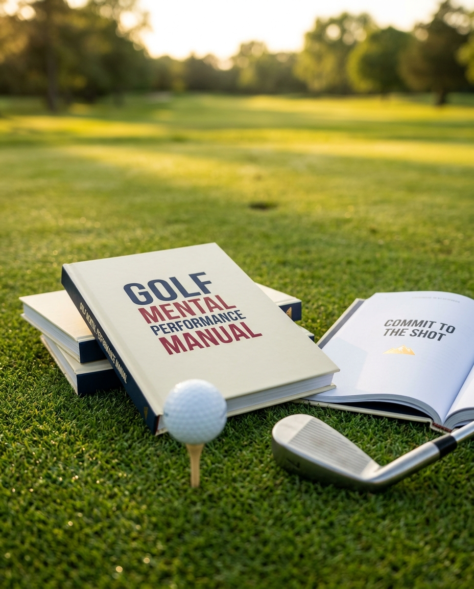 Golf Mental Performance Manual book on a putting green
