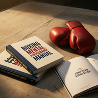 Boxing Mental Performance Manual book on a ring canvas