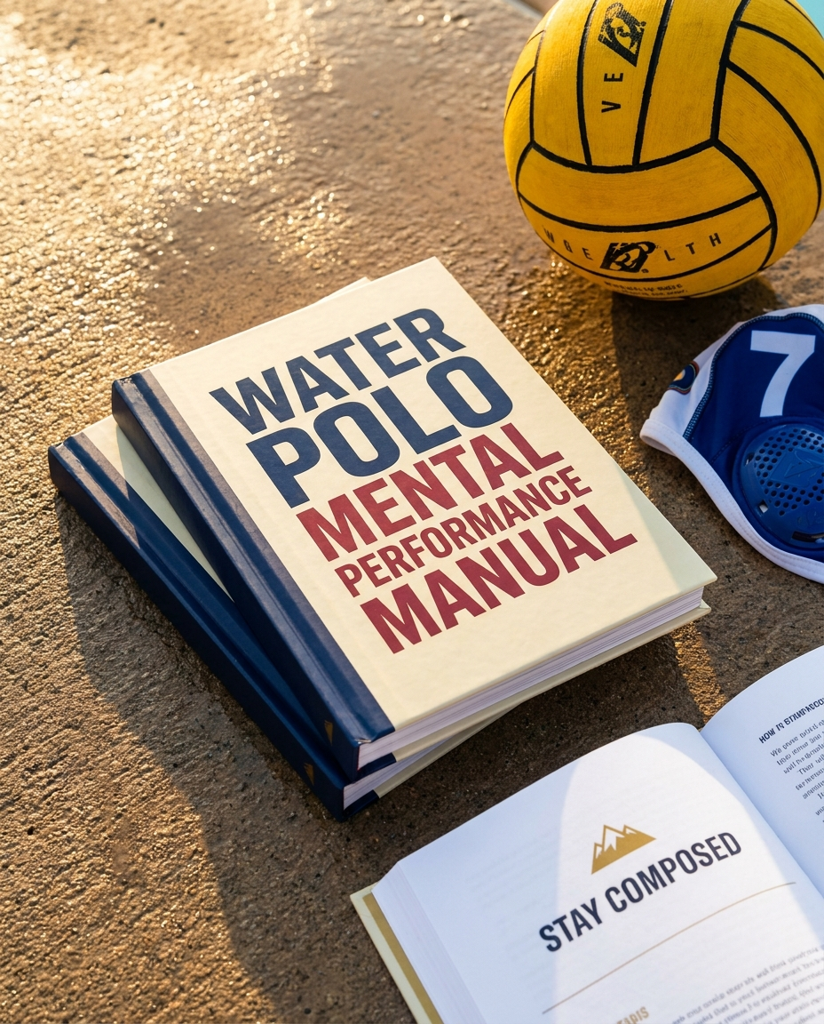 Water Polo Mental Performance Manual book on a pool deck