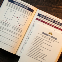 Basketball workbook spread — visualization, clutch performance, confidence